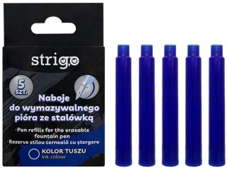 Naboje do wymazywalnego pi�ra ze stal�wk� niebieskie STRIGO