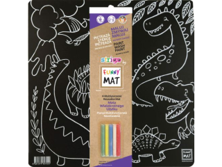 KOLOROWANKA FUNNY MAT BLACK 40x40 Dinozaury + GRATIS flamastry