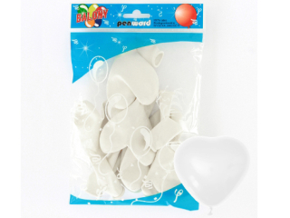 Balony PENWORD Serca bia�e 10szt.