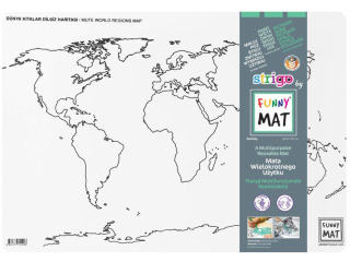 KOLOROWANKA FUNNY MAT WHITE 48x33.5 Mapa �wiata Kontynenty + GRATIS flamastry