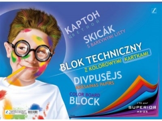 Blok techniczny kolorowy A4 25k. KRESKA Superior