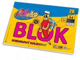 Blok rysunkowy kolorowy A4 20k. 80g PASTELLO