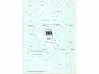 Cyfry samoprzylepne ART-DRUK  80mm bia�e Helvetica 10 arkusz