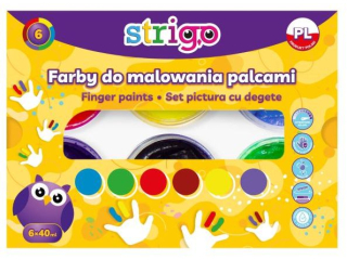 Farby do malowania palcami STRIGO 6 kolor�w 40ml