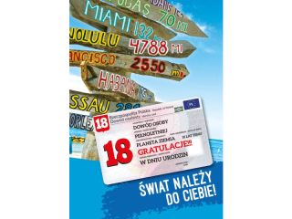 Kartka na 18 urodziny ARMIN STYLE Gift M-92 z dowodem osobistym dla podr�nika