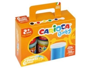 Farby tempery do malowania palcami CARIOCA 6 kolor�w 100g