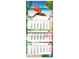 Kalendarz tr�jdzielny SAPT SB12 Tropiki 2027