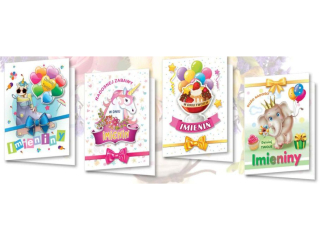 Kartki  TOP B6  BOGH z wyci�ciem Imieniny dzieci�ce