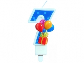 �wieczka urodzinowa SF-907-7 balony, Cyferka 7