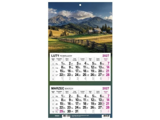 Kalendarz 2027 Dwudzielny G�ry #3100