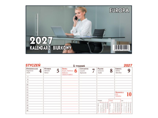 Kalendarz biurkowy BESKIDY B4 EUROPA 2027