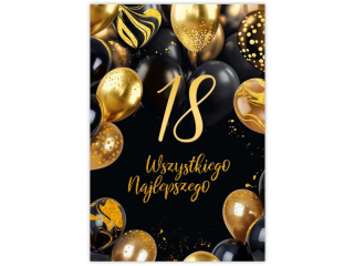 Kartka na Osiemnastk� B6 KZK GLAMOUR Z�ocona i T�oczona nr.11