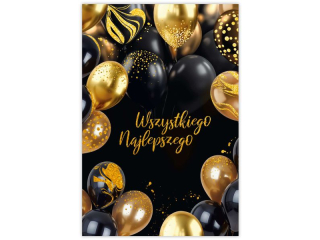 Kartka na Urodziny B6 KZK GLAMOUR Z�ocona i T�oczona nr.21 "Wszystkiego Najlepszego"