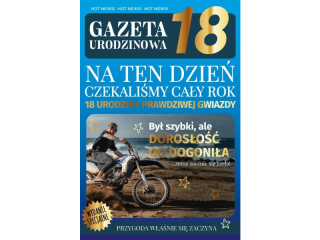 Kartka na 18 urodziny ARMIN STYLE AS-42 z�ocona "Gazeta Urodzinowa - dla ch�opaka"