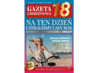 Kartka na 18 urodziny ARMIN STYLE AS-41 z�ocona "Gazeta Urodzinowa - dla dziewczyny"