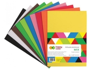 Arkusze piankowe MIX, A4, 8 ark, 8 kolor�w, Happy Color
