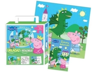 Kolorowanka + Puzzle MSZ �winka Peppa- Uk�adaj i koloruj