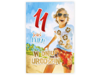 Kartka urodzinowa dla dziecka KZK B6 Nr 041, na 11 urodziny dla Ch�opca