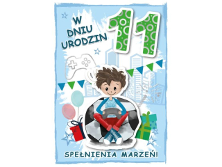 Kartka dla dzieci ARMIN STYLE GM-1099 11 urodziny ch�opca 3D