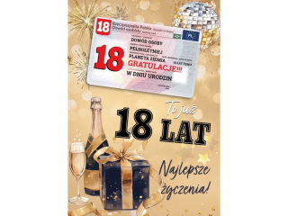Kartka na 18 urodziny ARMIN STYLE Gift M-196 z dowodem osobistym, szampa�ska impreza