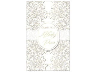Kartka �lubna ARMIN STYLE LUX-224 koronkowa, zdobiona 21x13cm