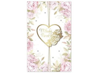 Kartka �lubna ARMIN STYLE LUX-228 z�ocona "M�odej Parze" 21x13cm
