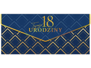 Kartka - koperta na pieni�dze KZK PREMIUM nr. 7 Urodziny Z�ocona 18-tka
