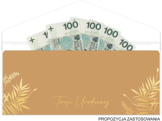 Kartka - koperta na pieni�dze KZK PREMIUM nr.10 Urodziny Z�ocona