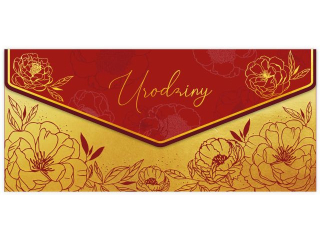 Kartka - koperta na pieni�dze KZK PREMIUM nr.11 Urodziny Z�ocona