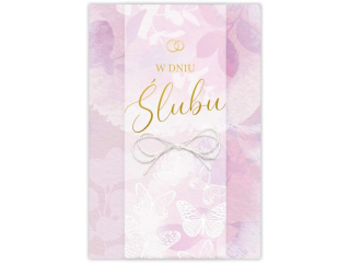 Kartka �lubna KZK B6 LUX nr.14 Elegancka z�ocona