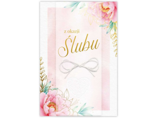 Kartka �lubna KZK B6 LUX nr.15 Elegancka z�ocona