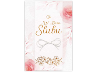 Kartka �lubna KZK B6 LUX nr.18 Elegancka z�ocona