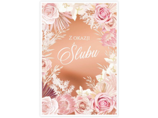 Kartka �lubna KZK B6-D z�ocona nr24 "R�e w z�ocie"