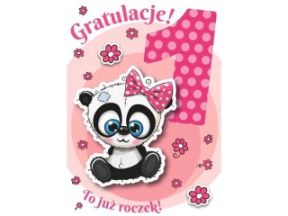 Kartka dla dzieci ARMIN STYLE GM-388 Urodzinowa na Roczek dla dziewczynki 3D