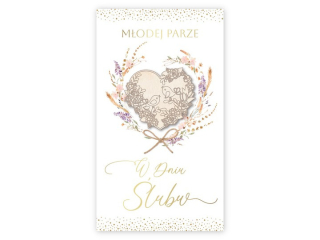 Kartka �lubna ARMIN STYLE KP-317 drewniany element 21x12cm