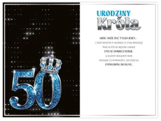 Kartka urodzinowa KZK B6 nr.40 - 50te Urodziny Kr�la