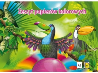 Zeszyt papier�w kolorowych A5 32k. KRESKA