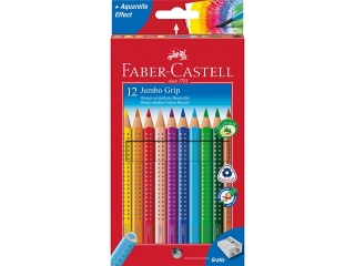Kredki FABER CASTELL Jumbo Grip 12 kolor�w + temper�wka