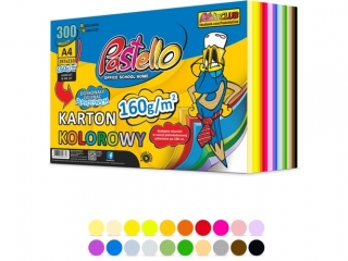Karton A4 300k. PASTELLO 160g MIX 20kol.
