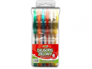 D�ugopis �elowy brokatowy KOLORI 6 kolor�w  SUPER-HURT
