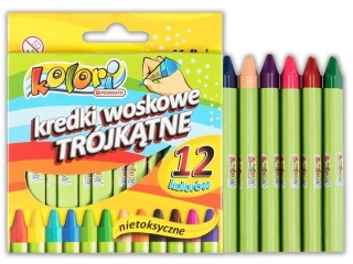 Kredki woskowe PENMATE Kolori premium tr�jk�tne 12 kolor�w  SUPER-HURT