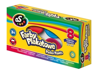 Farby plakatowe AS 8 kolor�w - 20 ml  SUPER-HURT