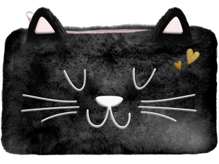 Pi�rnik saszetka PASO pluszowa BLACK CAT PP26BC-046 21x13x1