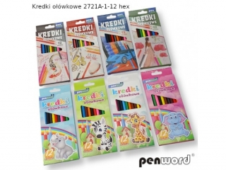 Kredki o��wkowe PENWORD 12 kolor�w hexagonalne (2721A-1-12)