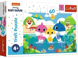 Puzzle 60 TREFL Rodzina rekin�w na wakacjach / Viacom Baby Shark