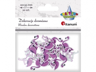 Drewniane flamingi TITANUM 3,5cm 12szt. na piance samoprzyle