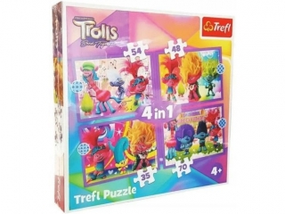 Puzzle "4w1" TREFL Przygody kolorowych Trolli