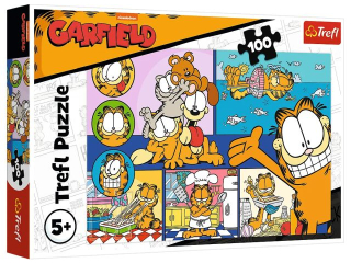 Puzzle  100 TREFL Leniwy Garfield
