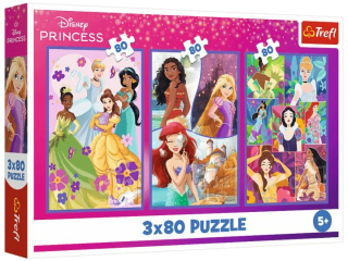 Puzzle   3x80 TREFL Disney Princess - Ksi�niczki przyjaci�ki