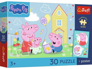 Puzzle 30 TREFL PREMIUM PLUS KIDS �winka Peppa - Peppa ma plan